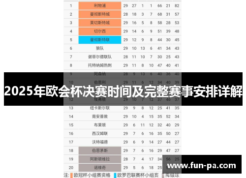 2025年欧会杯决赛时间及完整赛事安排详解
