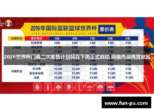 2026世界杯门票二次发售计划将在下周正式启动 购票热潮再度掀起 2026世界杯门票二次发售计划将在下周正式启动 购票热潮再度掀起